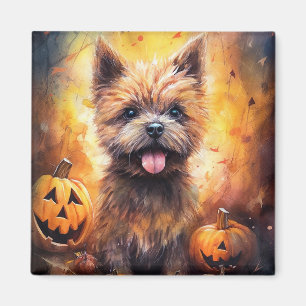Halloween Cairn Terrier med pumpkins Scary Magnet