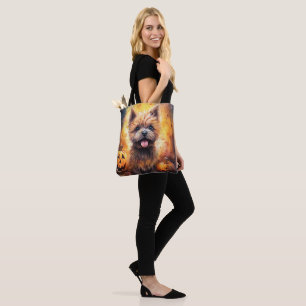 Halloween Cairn Terrier med pumpkins Scary Tygkasse