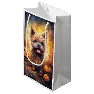 Halloween Cairn Terrier med pumpor läskig