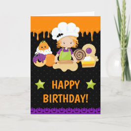 Halloween Cakes Baking Red Head Grattis på födelse Kort