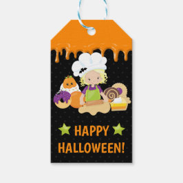 Halloween Cakes och Baking Blonde Girl Presentetikett