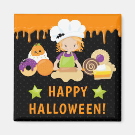Halloween Cakes och Baking Red Hjärd Girl Magnet