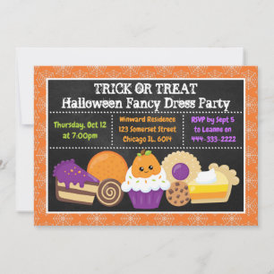 Halloween Cakes och Treats Party Inbjudningar