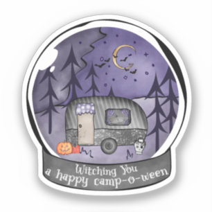 Halloween Camper i en snöboll Klistermärken