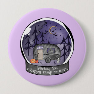 Halloween Camper i en snöboll Knapp