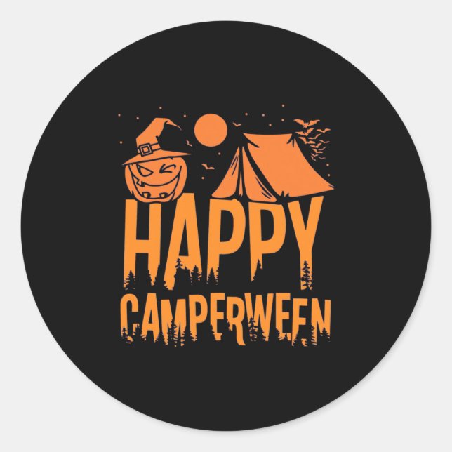 Halloween Camper Nature Runt Klistermärke (Framsida)
