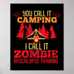 Halloween Camping Zombie Apocalypse Training Rolig Poster