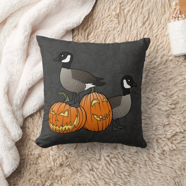 Halloween Canada Geese Birds med Jack-o-lanternor Kudde (Filt)