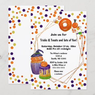 Halloween Candies och Treats Halloween Inbjudningar