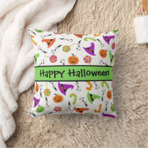 Halloween Candies Pumpkins Witch Hats Mönster