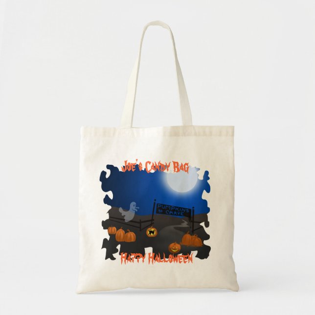 Halloween Candy Bags för barn Tygkasse (Framsidan)