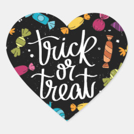 Halloween Candy Bus eller godis Hjärtformat Klistermärke