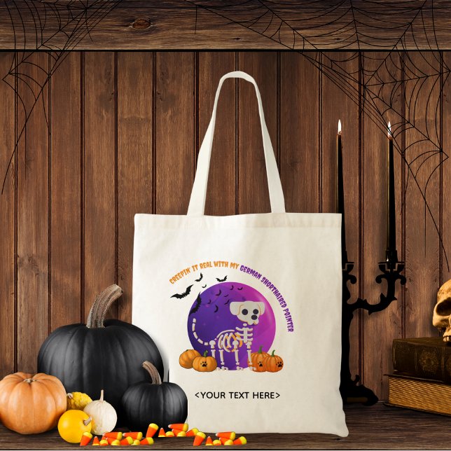 Halloween Candy Bus eller godis Tote Bag Tygkasse (Trick or Treat OR show up to the Halloween party in style. Represent your favorite dog breed!!)