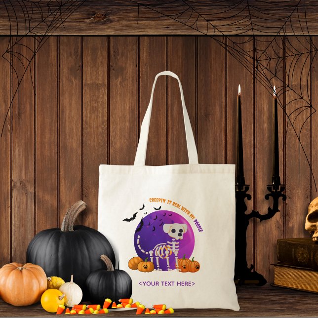Halloween Candy Bus eller godis Tote Bag Tygkasse (Trick or Treat OR show up to the Halloween party in style. Represent your favorite dog breed!!)
