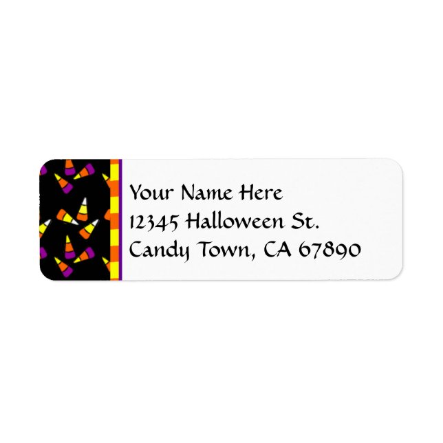 Halloween Candy corn Anpassningsbar Adressetikette Returadress Etikett (Framsidan)