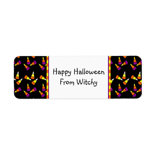 Halloween Candy corn Anpassningsbar-etiketter Returadress Etikett (Framsidan)
