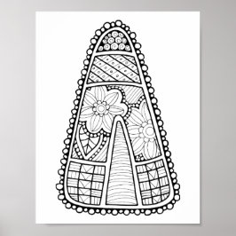Halloween Candy corn Coloring Page Art Poster