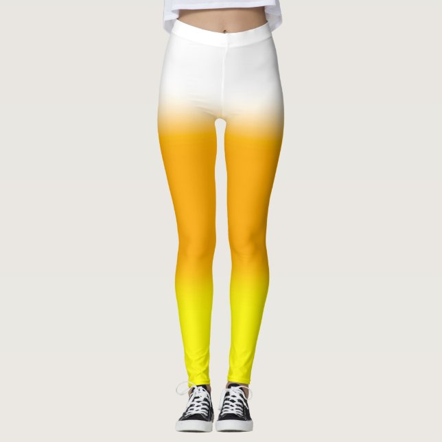 Halloween Candy corn Gradient Leggings (Framsida)