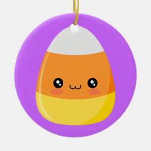 Halloween candy corn julgransprydnad keramik