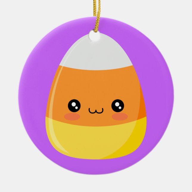 Halloween candy corn julgransprydnad keramik (Framsidan)