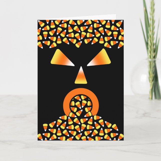 Halloween Candy corn Monster Eating Sweets Kort (Framsida)