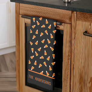 Halloween Candy corn Mönster Personlig Kökshandduk