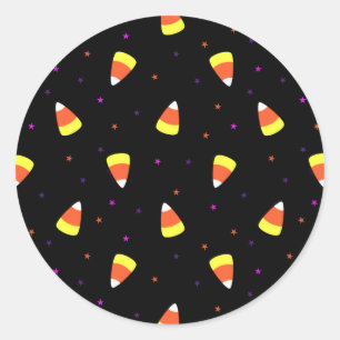 Halloween Candy corn Mönster Runt Klistermärke