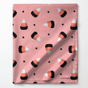 Halloween Candy Corn På Rosa Mönster Tyg