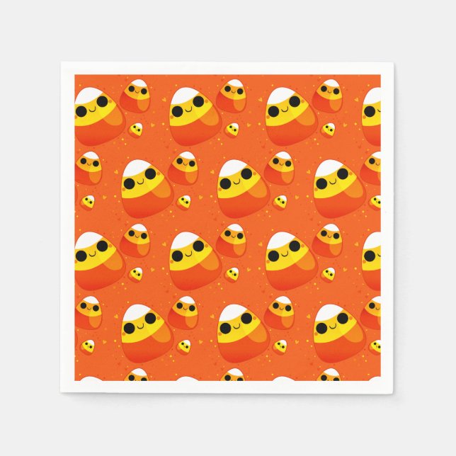 Halloween Candy corn Pappra Napkins Pappersservett (Framsidan)