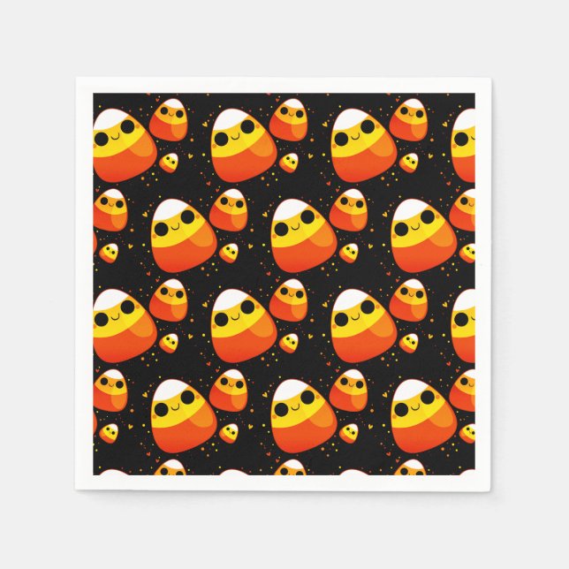 Halloween Candy corn Pappra Napkins Pappersservett (Framsidan)