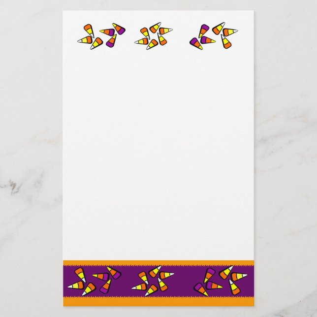Halloween Candy corn Plain Stationery Brevpapper (Framsida)