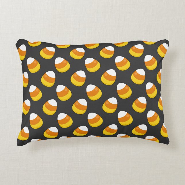 Halloween Candy corn Prydnadskudde (Framsidan)