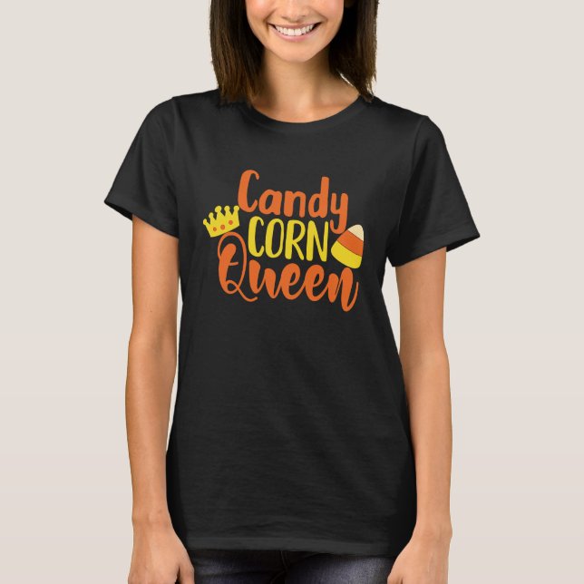 Halloween Candy corn Queen Family T Shirt (Framsida)