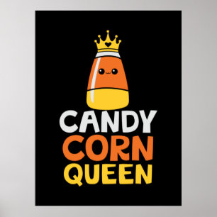 Halloween Candy corn Queen Krona Cute Birthday Poster