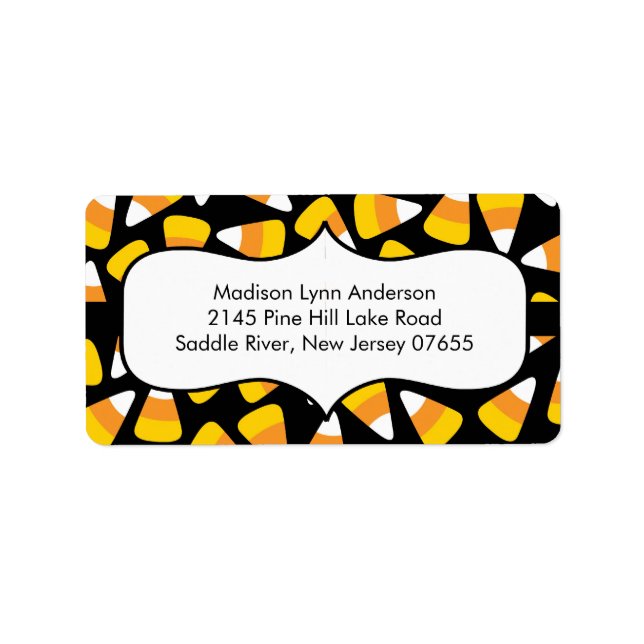 Halloween Candy corn Returetiketter. Adressetikett (Framsidan)