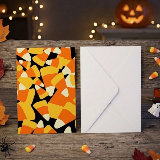 Halloween Candy Corn Seamless Pattern Kort (Skapare uppladdad)