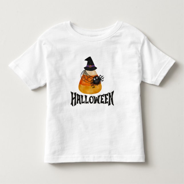 Halloween Candy corn & Spider Baby T-Shirt (Framsida)