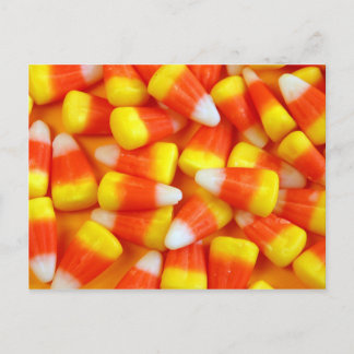 Halloween candy corn vykort