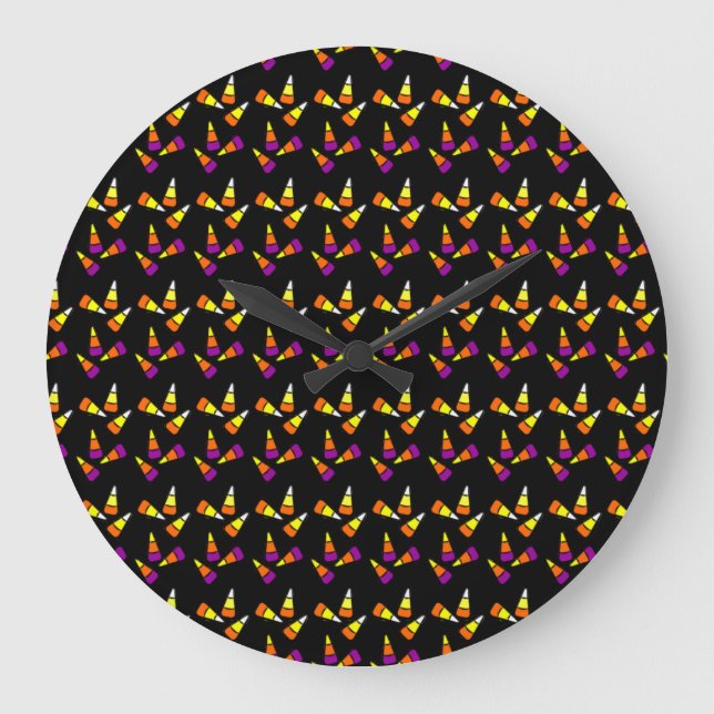 Halloween Candy corn Wall Clock Stor Klocka (Framsida)