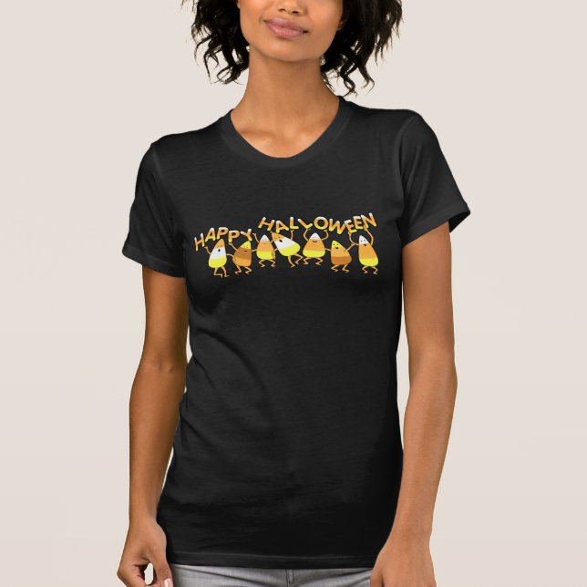 Halloween candy cornT-tröja T-shirt (Framsida)