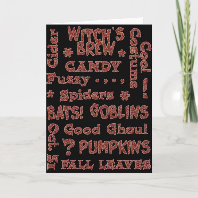 Halloween Candy Costume okt 31 Orange och Black Kort (Framsida)