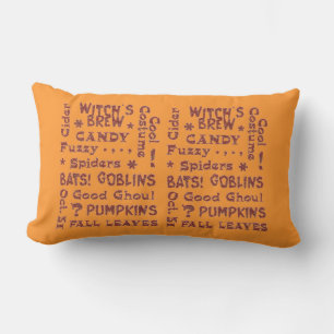 Halloween Candy Costume okt 31 Orange och Black Lumbarkudde