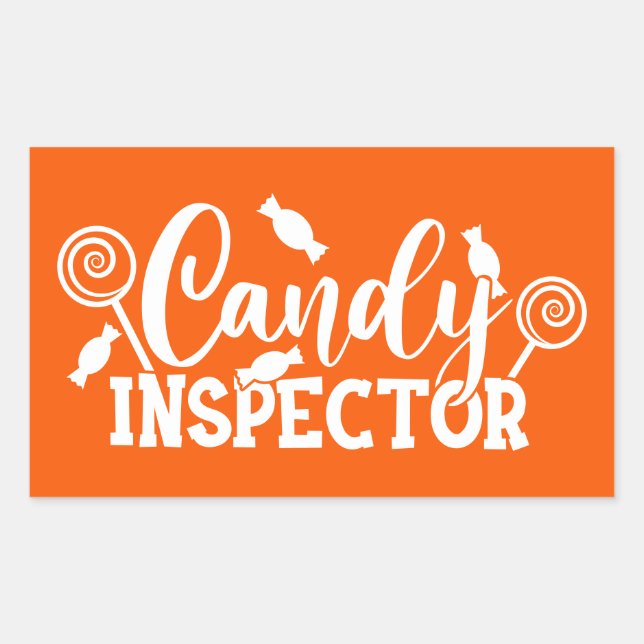 Halloween Candy Inspection Rektangulärt Klistermärke (Framsida)