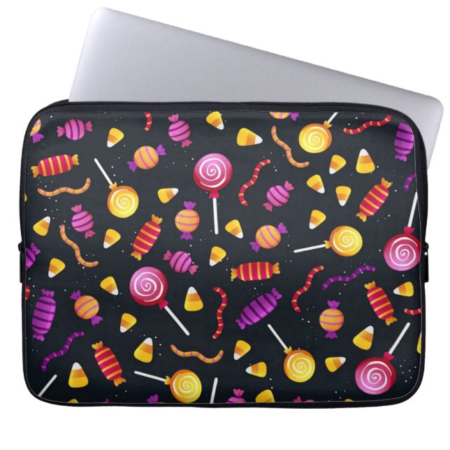 Halloween candy mönster laptop fodral (Framsidan)