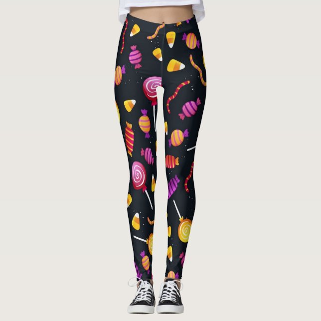 Halloween candy mönster leggings (Framsida)