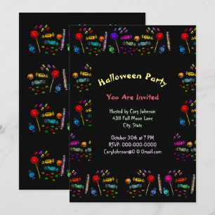 Halloween Candy Mönster Party-inbjudan Inbjudningar