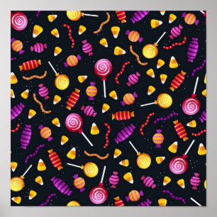 Halloween candy mönster poster