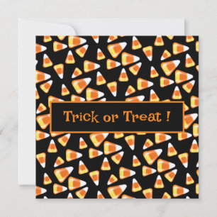 Halloween candy mönster, roligt candy corn-behandl inbjudningar