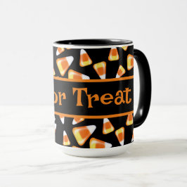 Halloween candy mönster, roligt candy corn-behandl mugg
