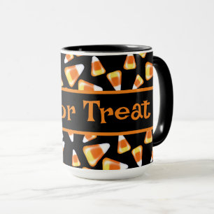 Halloween candy mönster, roligt candy corn-behandl mugg